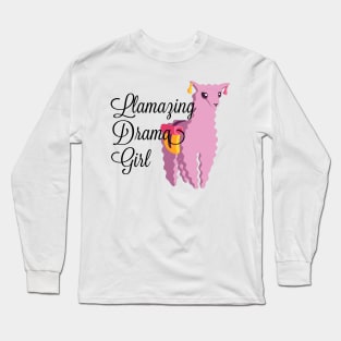 Llama Design - Llamazing Drama Girl Long Sleeve T-Shirt